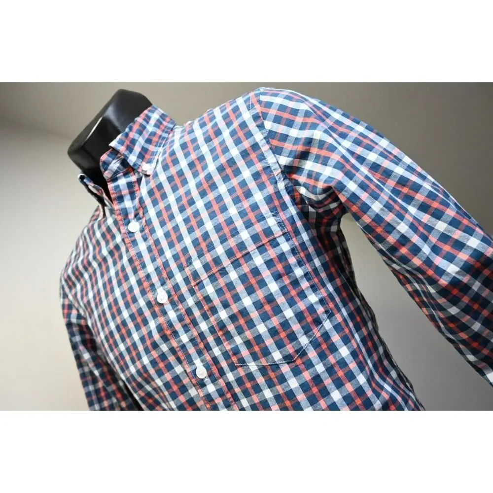 J Crew Flex‎ Oxford Slim Fit Dress Shirt Plaid Button Up Mens XS XSMALL